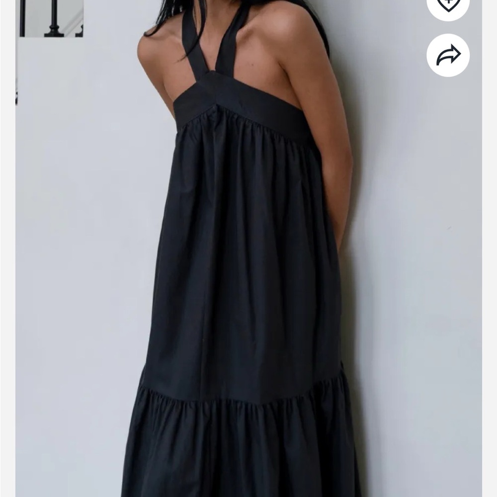 The Frankie Shop Gracie Halter Maxi Dress Charcoal Size M/L